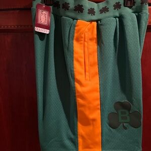 Mitchell & Ness Green and Orange Boston Celtics Basketball Shorts
